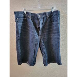 Levi's 505 Men's Mid-Rise Dark Wash Denim Shorts In Blue Size 38